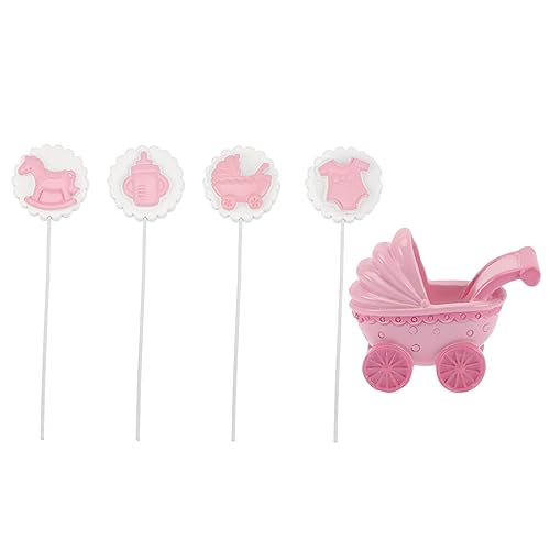 MERRYHAPY 5 Stück Kuchenfahnen Geschlecht Offenbaren Dekoration Elefanten Cupcake Topper Babyparty Kuchenaufsatz Babyflasche Geburtstagskuchendekorationen Kinderwagen Wagen von MERRYHAPY