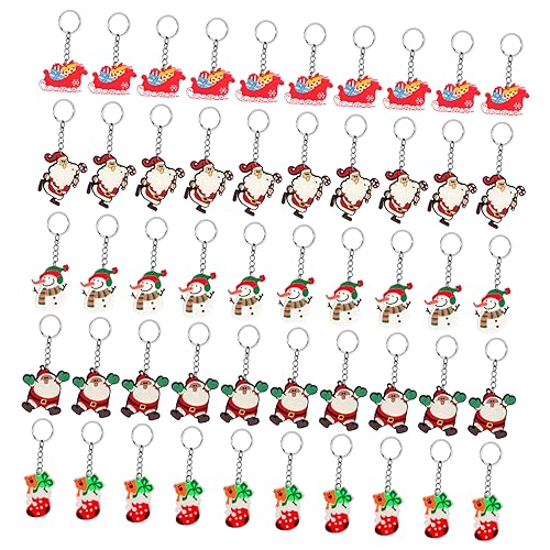 MERRYHAPY 50 Stück Weihnachtlicher Weichkleber-anhänger Weihnachts-cartoon-schlüsselanhänger Weihnachtsgeschenk Als Schlüsselanhänger Weihnachtsmann Schlüsselanhänger Pvc-weichkleber von MERRYHAPY