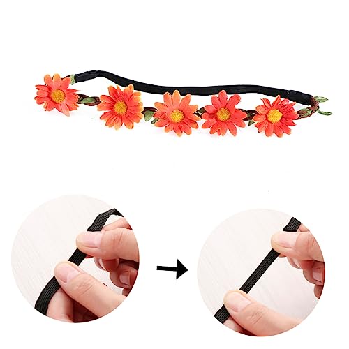 MERRYHAPY 5St Haarschmuck mit Blumen sonnenblumen haarband hawaii party dekoration гирлянда Strandgirlande Sonnenblumenkranz Blumengirlande hawaiianisches Blumenstirnband Haarband von MERRYHAPY