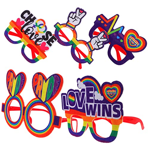 MERRYHAPY 5St Partybrille faschingsbrille karnevalsbrille party glasses party brillen Geschenkidee Abschlussball Brille Kostüm-Sonnenbrille Brillen für LGBT Party-Gunst-Gläser Plastik von MERRYHAPY