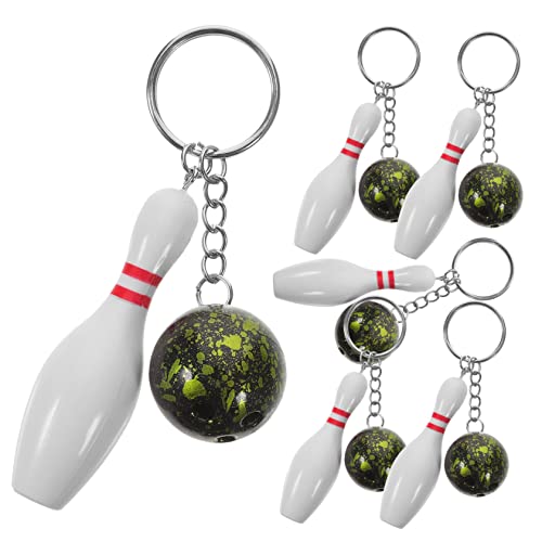 MERRYHAPY 6st Bowling-schlüsselanhänger Ketten Massengeschenk Bowling-schmuck Strassaufkleber Hängende Schlüsselanhänger Mini- Hühnerfutter Sport-schlüsselanhänger Stift Metall von MERRYHAPY