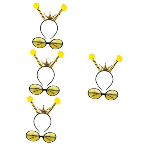 MERRYHAPY 8 Stk Biene Stirnband Brille bienen kopfschmuck bee costume Bienen Augenmaske Festival-Haarreifen Stirnband-Bopper schnapsgläser Bienenstirnband und Brille Bienen Brille Tuch von MERRYHAPY