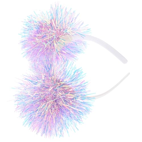 MERRYHAPY Boppers Stirnband kinder haarspangen haarspange kinder fasching haarschmuck Flauschiges Ball-Stirnband Disco-Stirnband funkeln Stirnband für Kinder karneval haarband Eisen Violett von MERRYHAPY