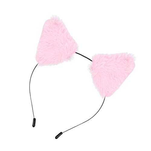 MERRYHAPY Haarreifen Für Tierohren Stirnbänder Für Kinderpartys Stirnband Mit Tierohren Kinderkostüme Katzenstirnband Für Mädchen Haarband Mit Katzenohren Flauschiges Stirnband Rosa von MERRYHAPY