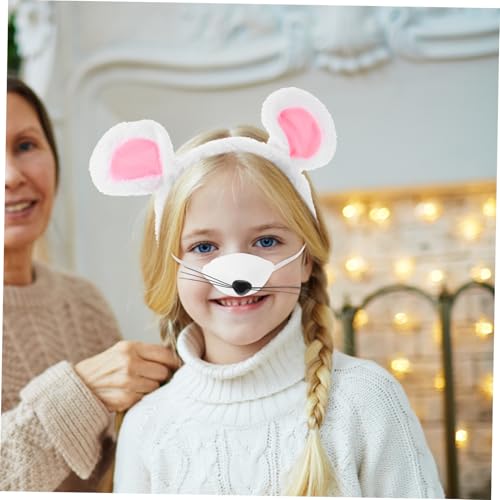 MERRYHAPY Mauskostüm Set Erwachsene mit Plüsch Mausohren Stirnband Weißer Nasen-bow Tie und Langem Weiches Kostüm Zubehör für Halloween Karneval Party und Verkleidung MERRYHAPY Mauskostüm Set Erwachsene mit Plüsch Mausohren Stirnband Weißer Nasen-bow Tie und Langem Weiches Kostüm Zubehör für Halloween Karneval Party und Verkleidung von MERRYHAPY