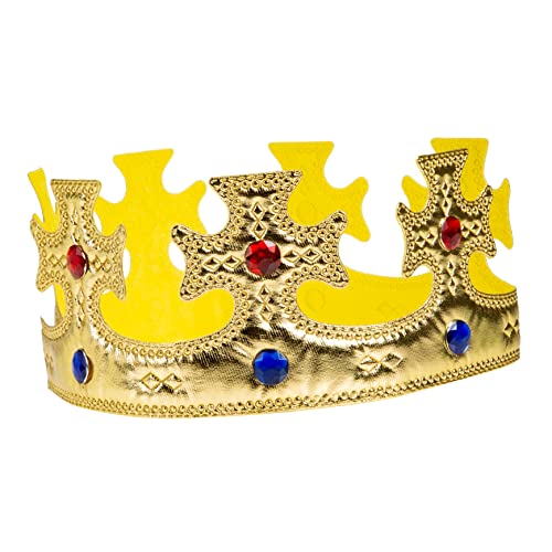 MERRYHAPY Tiara Königskostüm Krone Henne Kinderhandwerk Krone Für Jungen Geburtstag Schwarzer Kronkönig Geburtstagskopfbedeckung Krone Tortenaufsatz Kronenparty Prinz Halloween Stoff Golden von MERRYHAPY