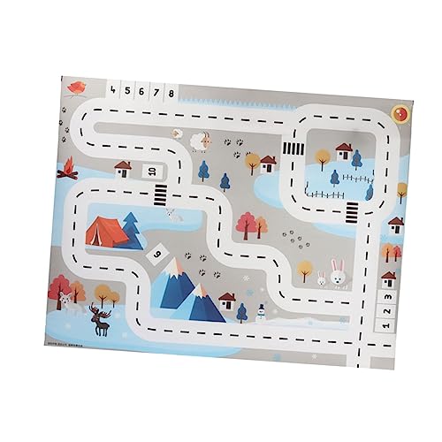 MERRYHAPY Verkehrsspielmatte Für Kinder Spielmatte Puzzlematte Krabbelmatte Verkehrskarte Spielmatte Ineinandergreifende Fußmatten Bodenmatte Himmelblau von MERRYHAPY