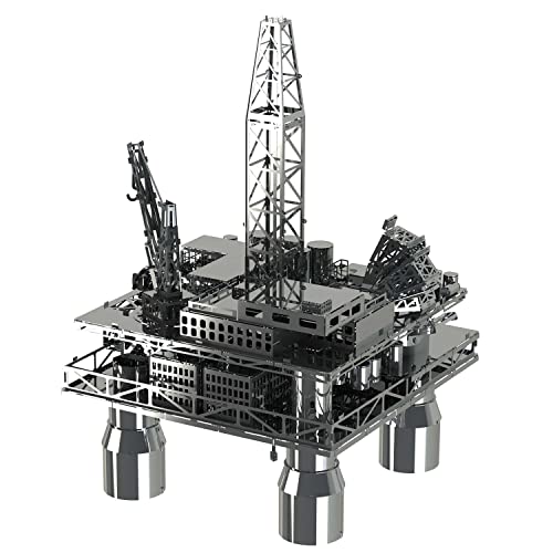 Offshore-Bohrinsel-Modell, Metallmodellbausätze, Offshore-Plattform, 3D-Metallpuzzle, Schatzsucher 3D-Modellbausätze zum Bauen für Erwachsene von Metal Time, 8 Schwierigkeitsstufen, 250 Teile. von METAL-TIME