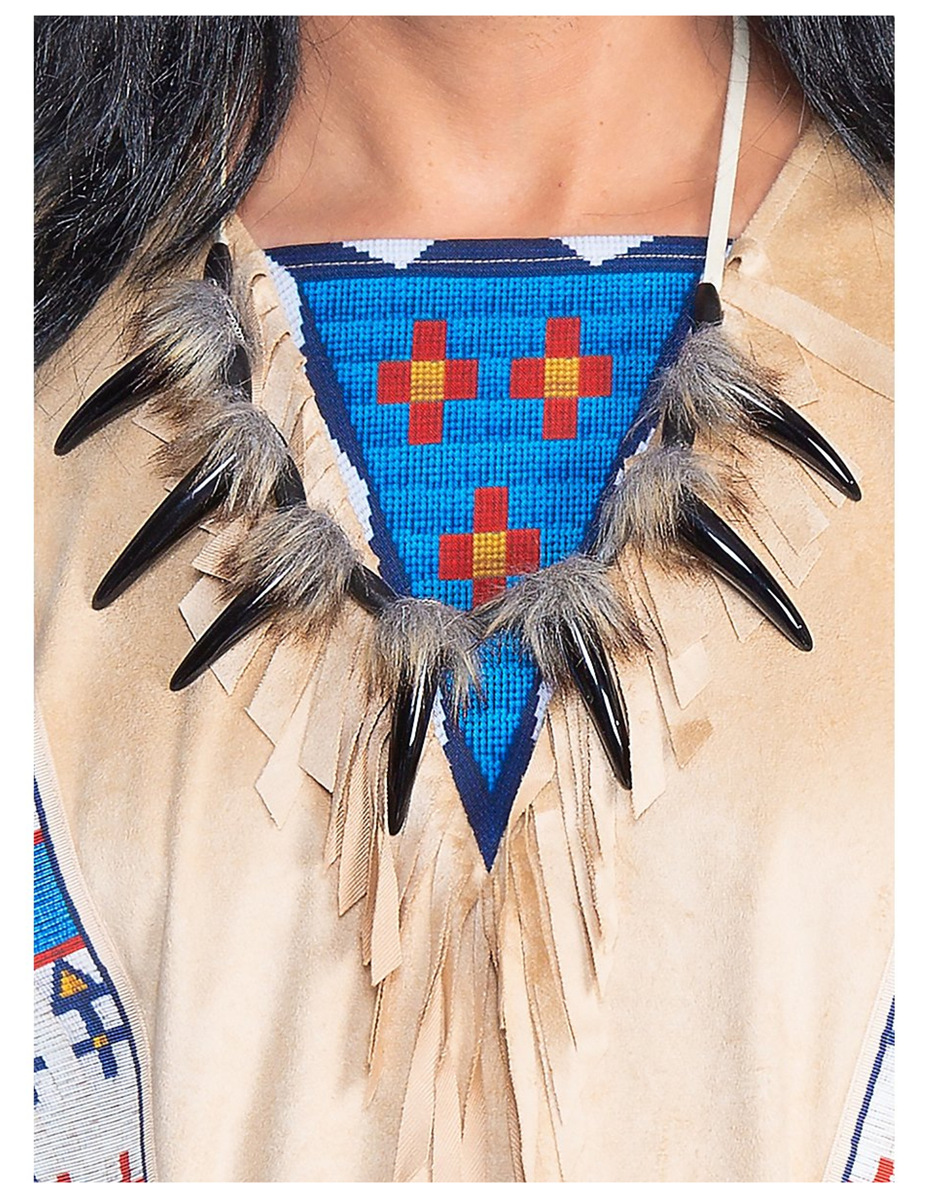 Winnetou-Halsschmuck Indianer-Accessoire zum Fasching braun-schwarz von METAMORPH GmbH