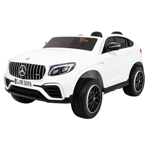 MT Kids Elektroauto für Kinder, Mercedes GLC, Weiß, 2-Sitzer, 12 V – Fernbedienung für Eltern im Lieferumfang enthalten, 1 bis 5 Jahre – Geschwindigkeit/Hupe/Bluetooth/MP3/USB, für Jungen, Mädchen von METTMANN PROFESSIONNEL