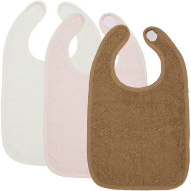 MEYCO Lätzchen Frottee Uni White/Pink/Toffee 3er-Pack von MEYCO