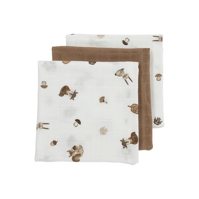 MEYCO Mullwindeln 3er Pack Forest Animals - Toffee - 70 x 70 cm von MEYCO