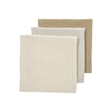 MEYCO Mullwindeln 3er Pack Soft Sand/Greige/Taupe 70 x 70 cm von MEYCO