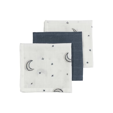 MEYCO Spucktücher 3er Pack Musselin Moon Indigo von MEYCO