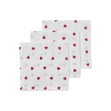 Meyco Spucktücher 3er-Pack Sweet heart red 30 x 30 cm von MEYCO