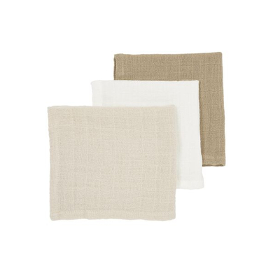 Meyco Spucktücher Musslin 3er-Pack offwhite/greige/taupe 30 x 30 cm von MEYCO