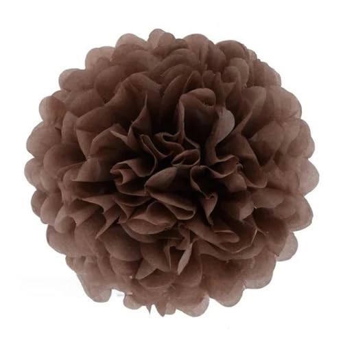 China Festival Dekorative Laterne 5 Pcs Seidenpapier Pompons Blume Girlande Hochzeit Dekoration DIY Papier Blumen Ball Geburtstag Party Dekoration(Brown,10 inches 25cm) von MEYINGOU