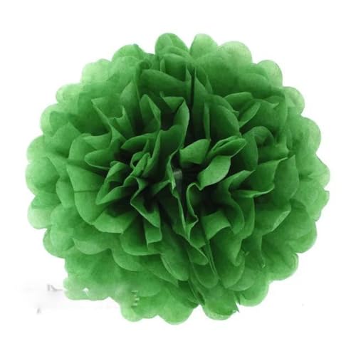 China Festival Dekorative Laterne 5 Pcs Seidenpapier Pompons Blume Girlande Hochzeit Dekoration DIY Papier Blumen Ball Geburtstag Party Dekoration(Dark green,10 inches 25cm) von MEYINGOU