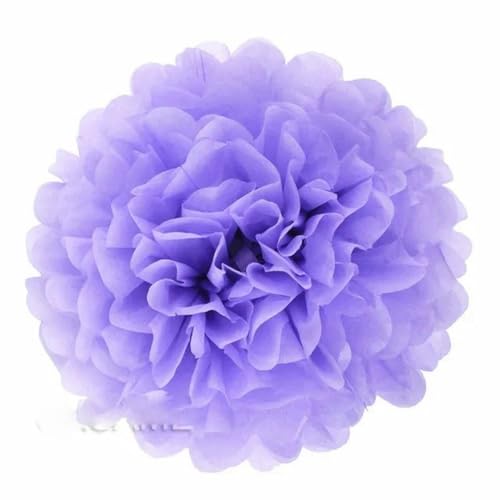 China Festival Dekorative Laterne 5 Pcs Seidenpapier Pompons Blume Girlande Hochzeit Dekoration DIY Papier Blumen Ball Geburtstag Party Dekoration(Light purple,10 inches 25cm) von MEYINGOU