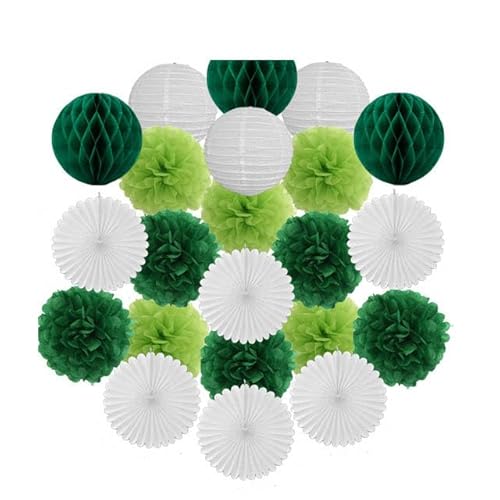 China Festival Dekorative Laterne Gold Schwarz Weiß Set Runde Papier Ball Laterne Tissue Fans 8 "10" 12 "Für Weihnachten Hochzeit Taufe Geburtstag Urlaub Party Decor(Green Set,10inch) von MEYINGOU