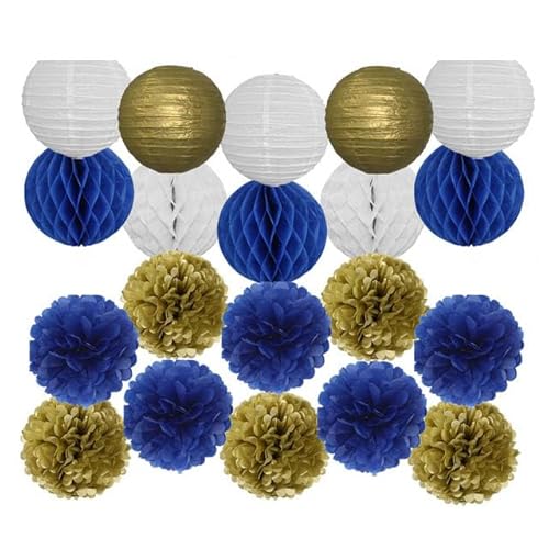 China Festival Dekorative Laterne Party-Geschenk for Kinder mit Meerjungfrauen-Motiv, lila, Minze, rund, 15,2 cm, 30,5 cm, Taufe, 18. Geburtstag, Hochzeit, Valentinstag, Dekoration, Pompom(Gold Dark B von MEYINGOU