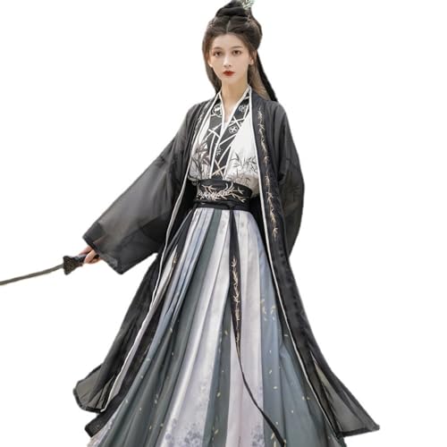 MEYINGOU Chinesischer Stil Cosplay Kostüm,Hanfu Kostüm, Hanfu Antike Kleidung Männer und Frauen Gleichen Stil Chinesischen Stil Tinte Waschen(Large) von MEYINGOU