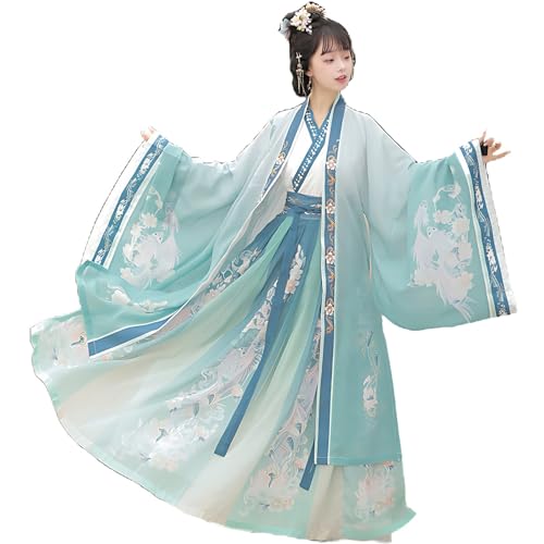 MEYINGOU Chinesischer Stil Cosplay Kostüm,Hanfu Kostüm, Traditioneller chinesischer Hanfu mit Stickerei, Maxirock for chinesisches Kostüm im antiken Stil.(Green_Medium) von MEYINGOU