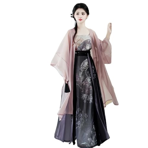 MEYINGOU Chinesischer Stil Cosplay Kostüm,Hanfu Kostüm, Traditionelles chinesisches Hanfu-Kleid, das Anmut und Eleganz mit einem Hauch von traditionellem Charme ausstrahlt(Pink_Large) von MEYINGOU