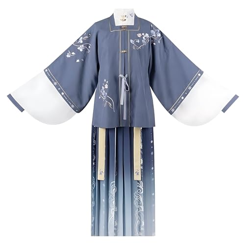 MEYINGOU Chinesischer Stil Cosplay Kostüm,Hanfu Kostüm, Traditionelles chinesisches antikes Kostüm, Hanfu-Kleid, 3-teiliges Set for Damen(Blue_X Large) von MEYINGOU