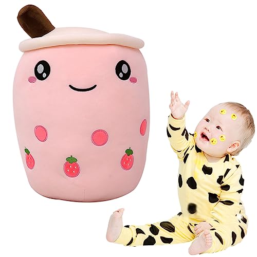 MEZHEN Bubble Tea Kuscheltier Plüschtier Boba Tee Kuscheltier Milchtee Teetasse Kissen Bubble Pearl Milk Tea Kuschelkissen Kinderspielzeug Geburtstagsgeschenk von MEZHEN