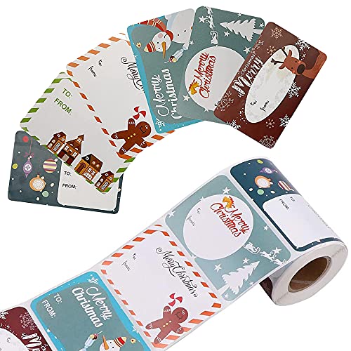 MEZHEN Etiketten Weihnachts Aufkleber Selbstklebend Xmas Klebeetiketten Christmas Geschenkaufkleber Gläser Gewürzetiketten Weihnachtsaufkleber 250 Stücke von MEZHEN