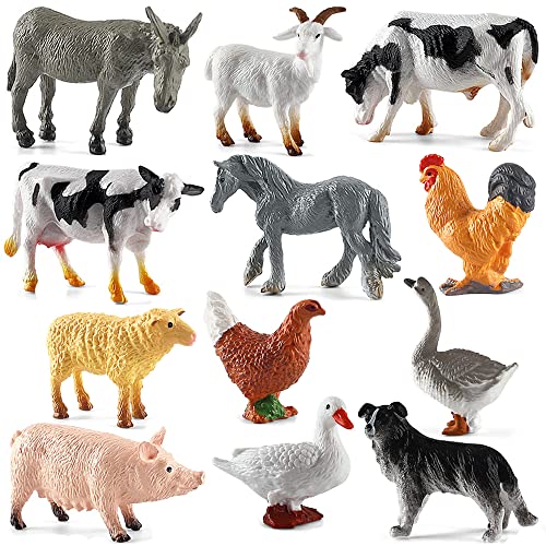 MEZHEN Mini Bauernhof Tierfiguren Bauernhof Tortendeko Miniatur Tierfiguren Bauernhof Figuren Tiere Klein Bauernhoftiere Kuchen Deko Tortenaufleger von MEZHEN