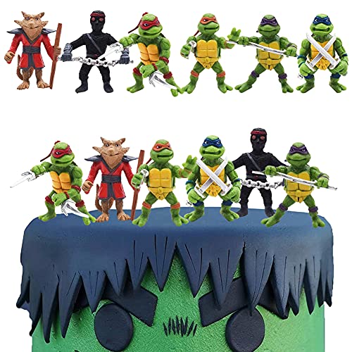 MEZHEN Tortendeko Geburtstag Kuchen Deko Turtle Figuren Kuchendeko Tiere Cake Topper Kindergeburtstag Deko Torte Geburtstagsdeko Geburtstagsparty 6 Stück von MEZHEN