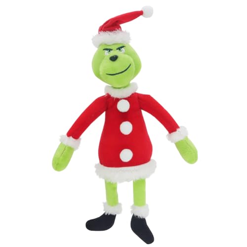 MEZHEN Weihnachten Grinch Doll Plush Doll Plüsch Grinch Plüschtiere Niedliche Puppe Weihnachten Deko Kinder Jungen Mädchen Geburtstag Kuscheltie Weihnachten Figuren 32 cm von MEZHEN