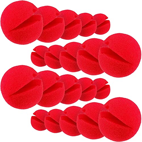 Clown-Nase Schaumstoff Rot Red Nose Day Clown Nase Rote Nasen Schaumnase,20-Pack Nasenset für Tag der roten Nase, Familienfest, für Fasching Karneval oder andere Mottopartys Rudolph-Rentier-Nase von MFCGHXR