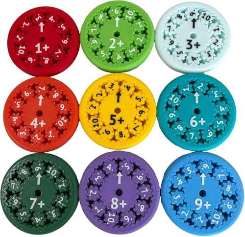 Mathe-Fidget-Spinner, Mathe-Fakten, Multiplikationsübungs-Mathespielzeug, buntes Multiplikations- und Divisions-Finger-Spin-Spielzeug,Add Or Subtract 9pcs von MFDZ