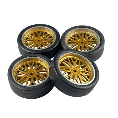 MFHgLKT 4 stücke 33mm Harte Drift Reifen Kompatibel Kompatibel mit 1/18 RC Autos Modelle AE86 A86 LD1801 LD1802 LD1803 LD1804 A01 a02 Upgrade Teile(LA0046 Yellow(Hard)) von MFHgLKT