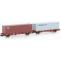 MFTRAIN MF33371 N 2er Set Containerwagen Lgnss, B-Cargo/IFB, Ep. VI von MFTRAIN