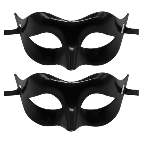 MFUOE 2 Stück Maskerade Maske Erwachsene Schwarz Halbgesicht Venezianische Zorro Maske Halloween Ostern Karneval Weihnachten Coole Masken für Männer Frauen Karneval Party von MFUOE