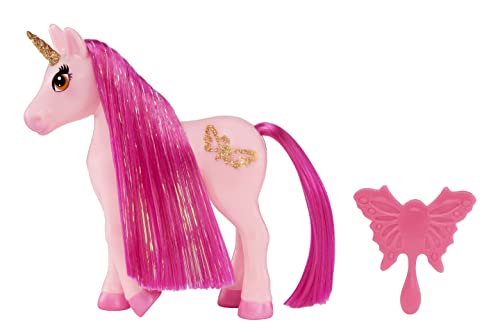 Dream Ella- MGA's Dream Bella Kleines Einhorn-Ribbon - Magisches Accessoire Rosa mit 1 Schmetterlingsbürste - Stylen Sie die Mähne & den Schwanz - für Puppen von 14 cm - 3 Jahre +, 580966EUC von MGA Entertainment