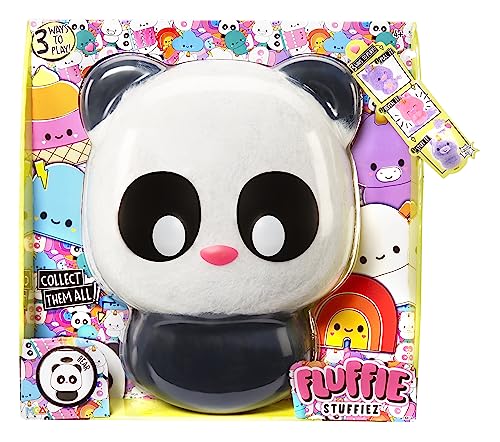 Fluffie Stuffiez Große Sammelplüschfigur - PANDA - Überraschung beim Auspacken mit ASMR Fidget DIY Fellabziehen, Ultrasofter Flaum - ideal für Kinder ab 4 Jahren, Weiß von Fluffie Stuffiez