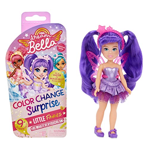 MGA Dream Bella Farbwechsel Surprise Little Fairies Himmlische Serie - AUBREY - 9+ Überraschungen - Mini Stern-Modepuppe mit schillernden Flügeln, Tiara & lila Haaren - Für Kinder ab 3 Jahren von MGA Entertainment