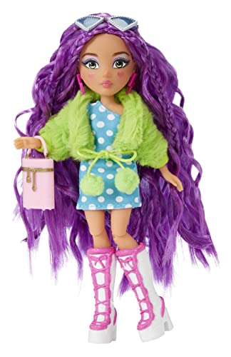 MGA Dream Ella Extra Iconic Mini Modepuppe - DREAMELLA - Soft Girl inspirierte Mode, lila Haare und Herzen im Gesicht - Für Kinder ab 3 Jahren von MGA Entertainment