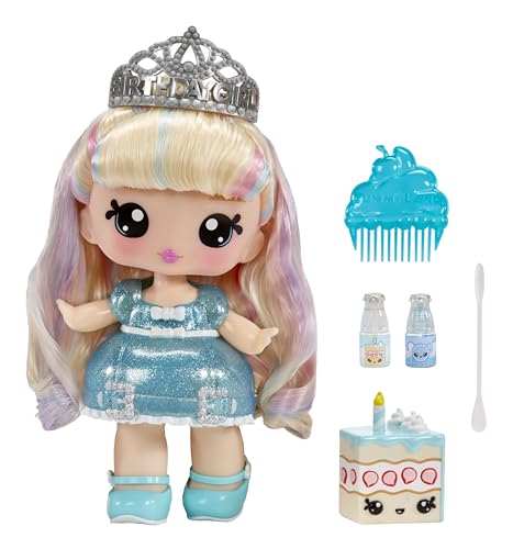 Yummiland Large Doll und Num Nom Lipgloss Pet - Callie Birthday Cake and Sprinks - Duftende Puppe mit DIY Lipgloss-Set - Geeignet für Kinder ab 4 Jahren von Yummiland