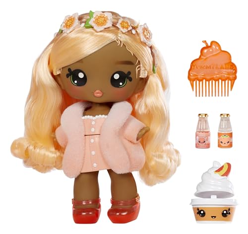 Yummiland Large Doll und Num Nom Lipgloss Pet - Piper Peach und Swirlyboo - Duftende Puppe mit DIY Lipgloss-Set - Geeignet für Kinder ab 4 Jahren von Yummiland