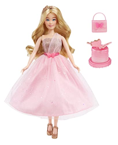 MGA's Dream Ella Let's Celebrate Puppe - ARIA - 29 cm große Blonde Party Modepuppe - Rosa & Gold Glitter Konfettischmetterlinge - 5 Accessoires - Für Sammler & Kinder ab 4 Jahren von MGA Entertainment