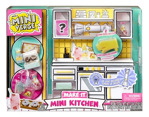 MGA's Miniverse Make It Mini-Küchen-Spielset, mit UV-Licht, Sammlerstücke, DIY, Harzspiel, exklusiv, Mystery-Rezept, Mini-Ofenhandschuhe, nicht essbar, ab 8 Jahren von MGA's Miniverse