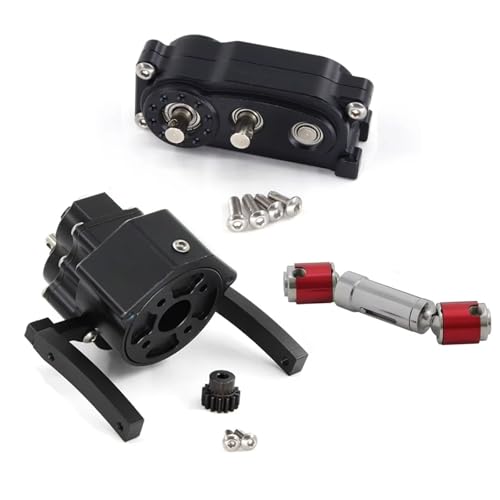 Für Axial Für Scx10 II 1/10 1 Set Vorne Motor Übertragung Präfixal Getriebe Transfer Fall Upgrade Teile RC Auto Zubehör(Black) von MGHGFYTAS