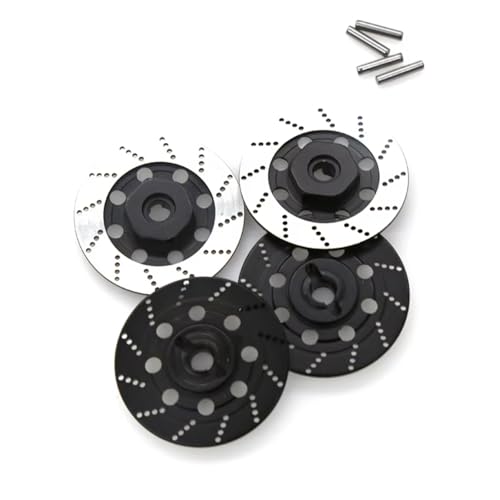 Für Tamiya Für TT01 Für TT02 Für Hpi Für Hsp 94123 Für Sakura Für D4 1/10 4 Stücke Metall Bremsscheibe Rad Hex Hub Adapter 12mm RC Auto Zubehör(Black) von MGHGFYTAS