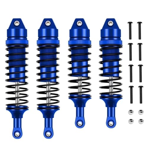 Für Traxxas Für Slash 4X4 Für Vxl 2WD Für Rustler Für Stampede Für Hoss 1/10 Voll Metall Vorne Und Hinten Stoßdämpfer RC Auto Upgrades Teile RC Auto Zubehör(Blue) von MGHGFYTAS